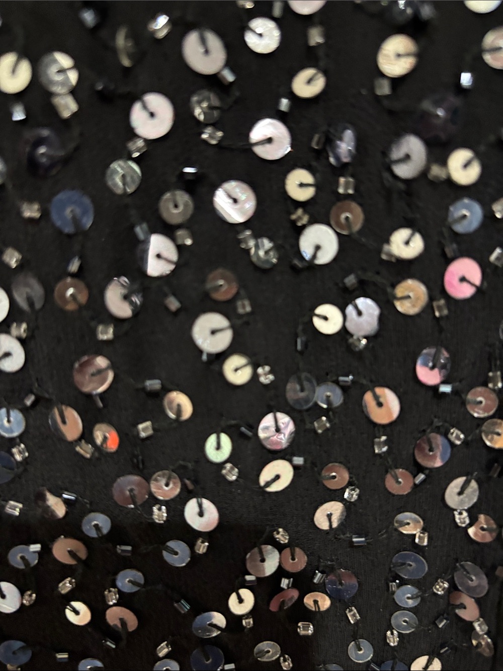 Black Sequin Slip Dress - Elegant Evening Dress - Picture 3 of 4